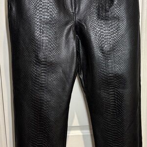 Wilfred Black Snake Print Straight Leg Pants
